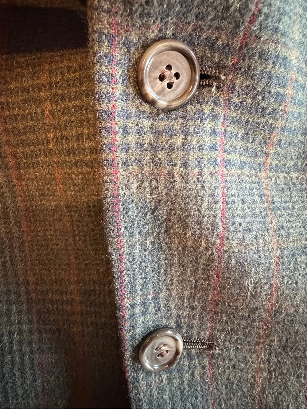 Vintage Evan-Picone Wool Windowpane Plaid Blazer Mens 46R Brown Sport Coat USA